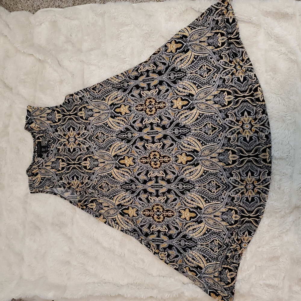 Tahari Black Gold Paisley Dress M - Picture 5 of 11